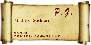 Pittik Gedeon névjegykártya